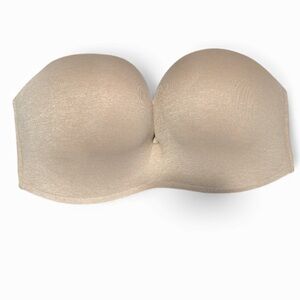 Delimira strapless bra seamless NEW 42DD oatmeal heather straps included